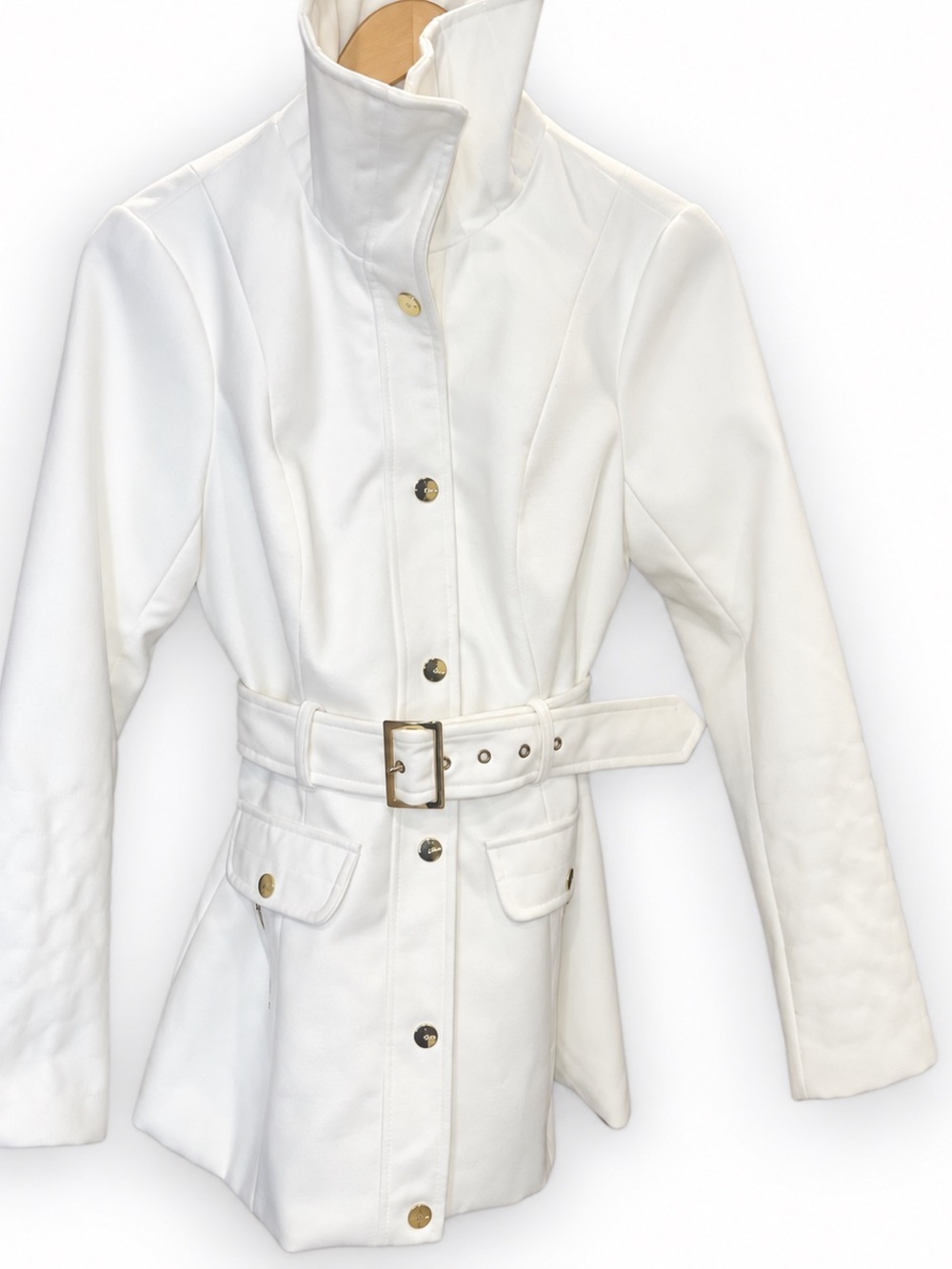 Guess Womens jacket Trench coat off white M